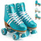 Osprey Retro Quad Rollschuhe für Erwachsene - Damen Schnürschuh High Top Roller Boots - Mehrere Designs, Glitter Blue, UK Child 13/EU 32