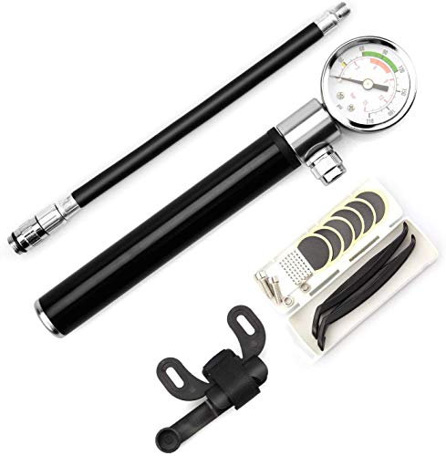 Flycoo2 Portable Pompes à Vélo VTT BMX Trottinette électrique Basket-Ball 210 PSI Haute Pression pour Presta et Schrader Valve