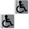 Biomar Labs® 2 Stück Vinyl Behindert Silber Symbol Rollstuhl Aufkleber Autoaufkleber Stickers Auto Moto Motorrad Fahrrad Helm Fenster Tuning B 260