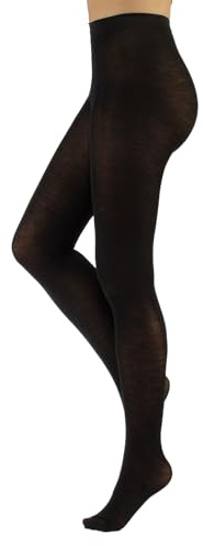 CALZITALY Wool Pantyhose, Woman Wool Tights, Winter Pantyhose | Beige, Burgundy, Grey, Brown, Navy, Black, Green, Violet | S, M, L, XL | 100 DEN | Made in Italy (Black, S)