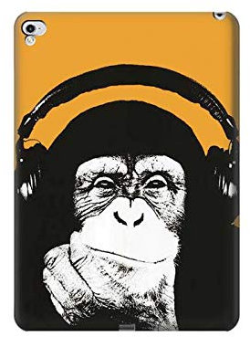 Innovedesire Funny Monkey with Headphone Pop Music Tablet Etui Coque Housse pour iPad Pro 12.9 (2015,2017)