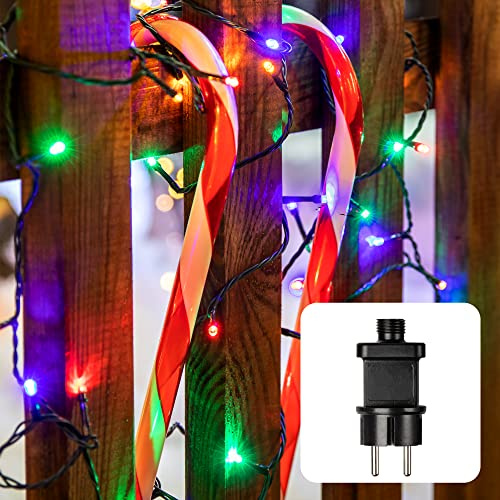 hellum LED Lichterkette outdoor mit Trafo, 40 LED bunt, beleuchtet 3,90m | Lichterkette bunt mit grünem Kabel, Weihnachtsbeleuchtung außen für Weihnachtsbaum, Garten, Balkon, Terrasse <59lm 560497