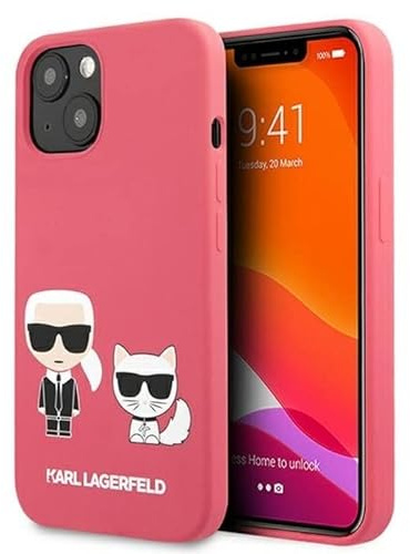 Karl Lagerfeld KLHCP13SSSKCP Hülle für iPhone 13 Mini 5,4 rosa Silicone Karl & Choupette