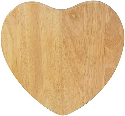 TRTO 28cm Heart Shaped Board Wooden Chopping Dicing Slicing Steak Cheese Food Easy to Use and Cleans