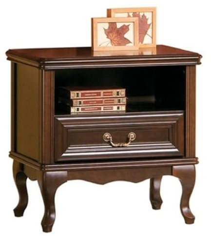 Casa Padrino Luxus Jugendstil Nachtkommode Dunkelbraun 64 x 42,5 x H. 63,1 cm - Eleganter Massivholz Nachttisch mit Schublade - Barock & Jugendstil Schlafzimmer Möbel