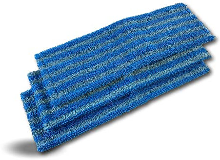 Lot de 3 serpillières pour balai Easy press | Frange microfibre à languette avec œillets 40 cm | 46*15 cm |Lavage tous types de sol | Lavante et dégraissante | Carrelage et parquet | Kibros 105701X3