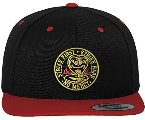 Cobra Kai Offizielles Lizenzprodukt Patch Premium Snapback Cap (Schwarz-Rot), Einheitsgröße