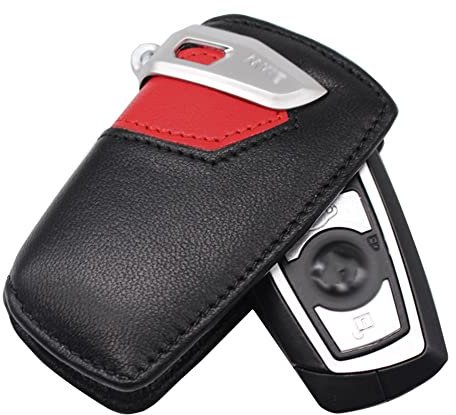 Étui à Clés en Cuir Véritable pour BMW 1 2 3 4 5 6 Série 7 X3 X4, Porte-clés Porte-clés Housse de Protection Coque de Porte-clés de Voiture Accessoires de Protection des Clés de Véhicule
