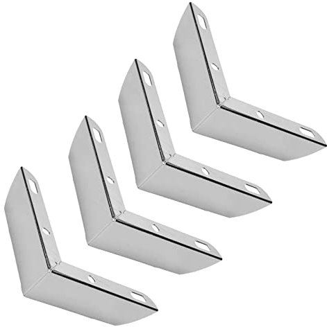 Bitray Metall-Sofa-Bein, 3,3 cm Höhe, L-Form, Möbelbeine, silberfarben, für Tisch, Schrank, Couch, Füße, Ersatz für Möbelfüße – 4 Stück