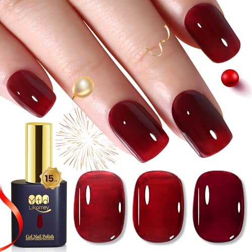 YTD Likomey UV Gellack Nagellack Gel,15ml Nude Beerenrot Transluzent Jelly Soak Off Nagelgel Maniküre Gel Polish,LS301