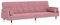 vidaXL Schlafsofa mit Kissen, Sofa mit verstellbaren Rückenlehnen, Couch für Wohnzimmer, Schlafcouch Bettsofa Sofabett Metallfüße, Rosa Samt