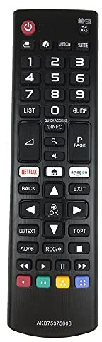 Télécommande pour LG AKB75375608 avec Netflix Amazon pour téléviseurs intelligents LG 2018