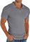 Sailwind Men's Polo Shirts Zip Classic Stretch Slim Fit T Shirts Casual&Work(Dark Grey, M)