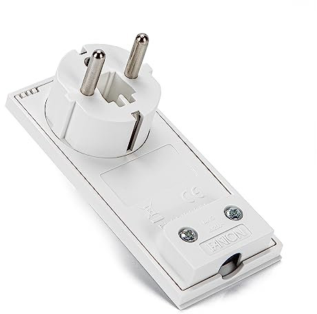 Fanton 80065 ultraflacher Schukostecker schwenkbar 2P+T 16A Modell Clock Farbe Weiß