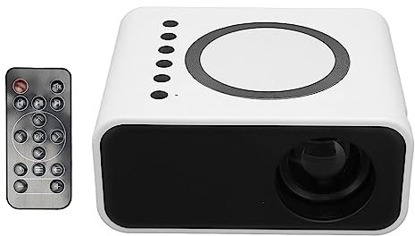 Tragbarer Projektor langlebigem ABS Material,Outdoor Filmprojektor 4Ω 2W Lautsprecher Diffuse Reflection Imaging Technik,4k Beamer Projektionsbildschirm Mobile Stromversorgung (Weiss)