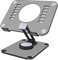 DOLOVIN Acrylic Swivel Tablet Stand for Desk, Adjustable Foldable Drawing Tablet Holder with 360° Rotating Base Compatible for iPad Pro Air Mini Kindle and More（Transparent black）