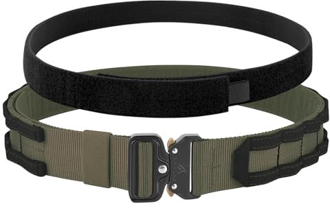 KRYDEX GEAR Taktischer Gürtel mit Schnellverschluss 1,75 Zoll Taktischer Gürtel mit 1,5 Zoll Innengürtel Militär Schwerlast Molle Gürtels Arbeitsgürte Hochleistungsgürtel für Herren (Ranger Grün, XL)