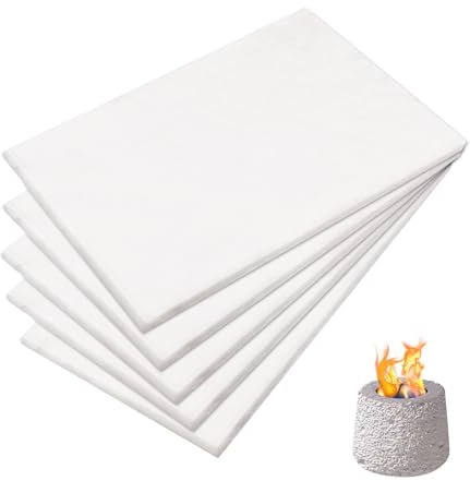 5 Piezas Lana Ceramica Chimenea Bioetanol, 30x20cm Esponja de Lana Cerámica Reemplazo Aislamiento de Fibra Cerámica para Fogatas de Mesa para Prolongar el Tiempo de Combustión