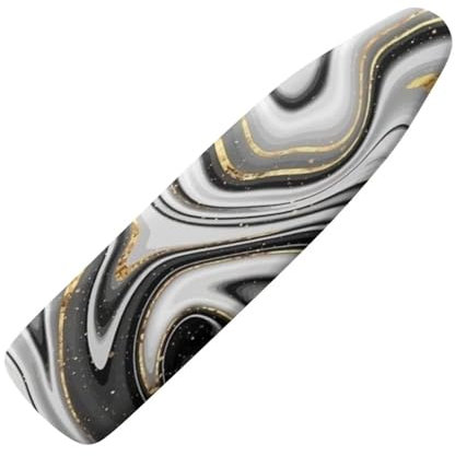 NETILGEN Ironing Board Covers Resists Scorching Stain Proof Non-Slip Protective Covers M for Dimensions 115-122 x 36-40 cm for Home Indoor Hotel, Black Gold Marble
