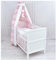 Generisch Baby Delux Babybett Komplett Set 9-TLG Kinderbett umbaubar zum Juniorbett 70x140 Matratze Jack Bettset Vollstoffhimmel (Mond Patchwork rosa)