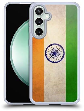 Head Case Designs Indien Indisch Vintage Fahnen Gel Handyhülle Hülle [Militärischer Schutzgrad] Kompatibel mit Samsung Galaxy S23 FE 5G