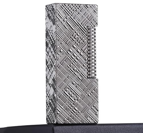 Klassisches Feuerzeug, Butan-Kupfer, exquisit geschnitztes Vintage-Feuerzeug, Grabenfeuerzeug für Männer, Vater, Ehemann, Geschenk zum Sammeln,Silver 1