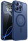 CANSHN für iPhone 16 Pro Max Hülle mit Kameraschutz für Magsafe (TOP Militärschutz & Magnetkraft) Extrem Haltbarkeit Hülle iPhone 16 Pro Max Case Stoßfest, Dunkelblau