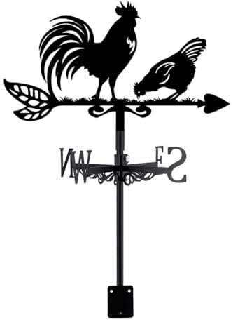 SUPERDANT Banderuola Segnavento A Forma di Gallo Segnavento da Metallo Banderuola Direzione Segnavento Vento Decorazione Da Giardino Indicatori Del Tetto Banderuole per Fattoria All'Aperto