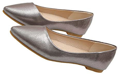 JEWEDECO Mens Shoes Light Weight Comfortable Casual Shoes Pointed Flat Women Chic Design for Daily Wear Grey