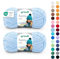 Gründl Wolle Funny uni - weiche Chenille Wolle zum Häkeln - Kuschelig und hautfreundlich - 100% Polyester - 2 Knäuel 100 g / 120 m - Nadelstärke 5-6, Pastellblau