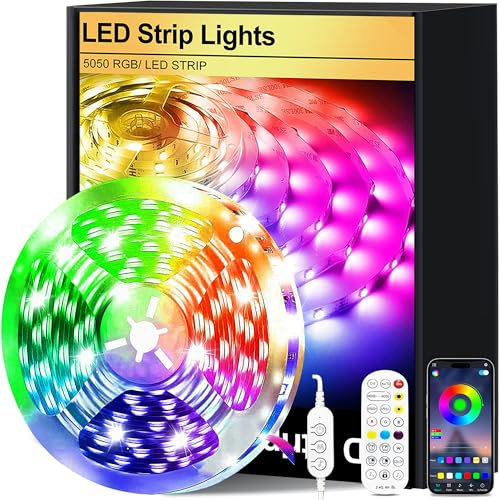 FUPT TV Light Strip,13.1FT LED Backlights,120 led lamp Beads,RGB Music Sync Lights for 40-65 Inch TV Behind, Rainbow Color with Remote APP Control USB Strip Lights for Room Xmas Decor