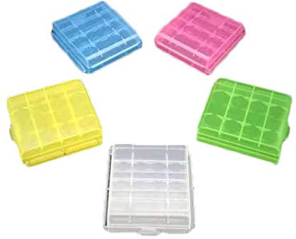 Tityvirnix Plastic Battery Case Storage Box AA/AAA Battery Clear Box Container Organizer Case - Random Color Type 06