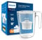 Philips Water Carafe filtrante XL avec 3 cartouches de remplacement Filtration avancée, minuterie électronique, débit rapide, BLANC, capacité de 3.4 L