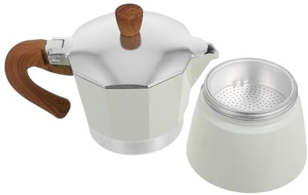 OFFSCH Cafetera De Preparación Manual 150ml Color Blanco Cerámica Cafetera Espresso Italiana Para Hogar y Viajes Set 1-3 Personas