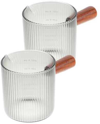Didiseaon 2pcs Milk Cup Beer Cocktail Measuring Cup Syrup Liquid Bowl Adjustable Battery- Baking Measuring Spoon Breastmilk Pitcher Sugar Coffee Mug Juice Pitcher Water Glasses Bottle Wood