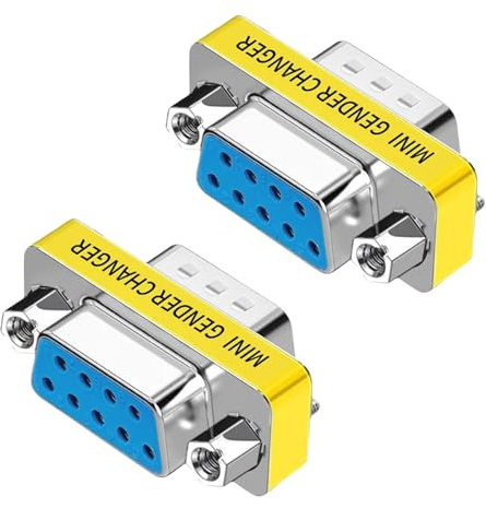 LNHCAW db9 Connector Null Modem Adapter，9-Pin Serial vga Adapter RS232 db9 Gender Changer,for Computer and Industrial Device Data Transfer(F-F (2P))