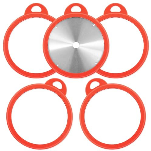 Nuanchu 5 Pieces 10'' Miter Saw Blade Sleeves, Silicone Circular Saw Blade Storage Protector Holder Covers for Circular Miter Tablesaw Accessories, Red