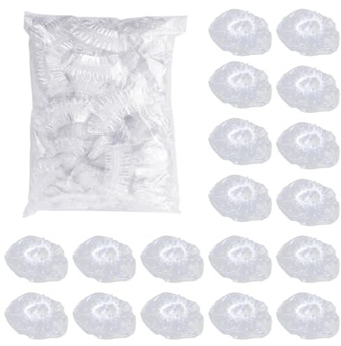SYEYCW 200 Pièces Protecteurs d'Oreille Claire, Imperméables Étanche Protection Cache-Oreilles, Transparents Protecteurs Étanche avec Élastique, pour Teinture Capillaire, Douche, Baignade, Salon, Spa