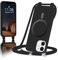ColasGalys für handykette iPhone 12 mini Hülle mit Band Magnetisch Kompatibel mit Mag Safe für Handyhülle iPhone 12 mini mit Band Kratzfest TPU Silikon schwarz