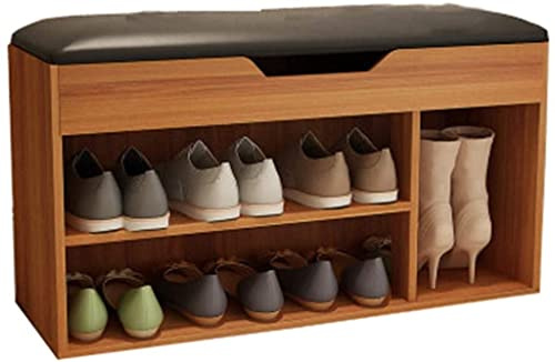 WXPGFEQ Schuhbank für den Eingangsbereich mit Stauraum, Braun (80 x 30 x 43,5 cm) – Multifunktionaler Schrankaufsatz für Schlafzimmer und Kleiderschrank, perfekt für die Dekoration von Flu