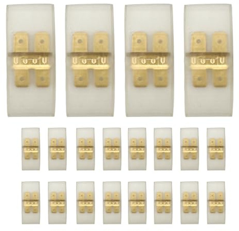 20 Stück Flachstecker mit Isolierhülsen,Elektrisches Zubehör | 6.3mm Flachsteckverbinder,Isoliert flachsteck,für KFZ Kabel
