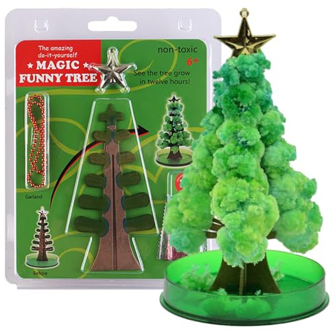 Mini Arbre de Noël Magique à Faire soi-même, kit de Culture Cristal, nouveauté éducative, Arbre Noël en Cristal pour garçons et Filles, Kits Culture 5 à 8 Ans
