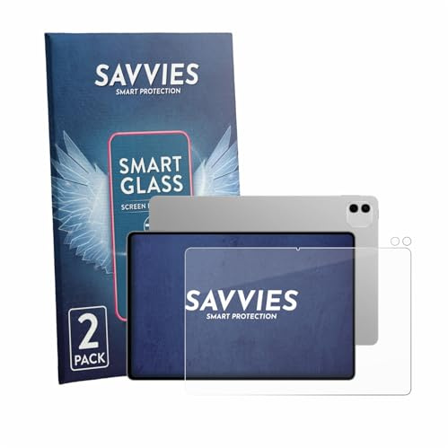 Savvies 2 Stück Panzer Schutz Glas für Honor Magicpad 4 12.3 (Display+Kamera) Schutzfolie HD, Blasenfrei, Stoßfest, Displayschutz