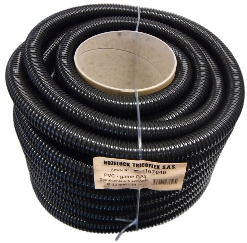 Tricoflex Wasserschlauch Teichschlauch, leicht PVC schwarz, 32 mm innen, 30 m Rolle Schwarz
