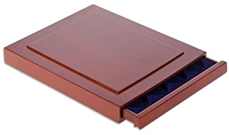 SAFE 6819 Echtholz Münzbox Nova Exquisite 63 x 19 mm | mit eckigen Fächern | ideal für z.B. 2+5 PFG., 2 Cent