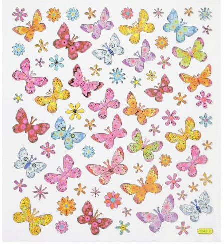Hobbyfun Hobby-Design Sticker Schmetterling II Bogen 15,5 x 17 cm
