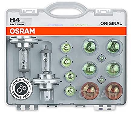 Osram CLKH424V lamp kit, 24V H4, 12 lamps, 3 flat fuse, in in a box, white/Blue