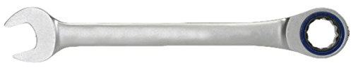 SW-Stahl S1595-27 Gabelring-Ratschenschlüssel, SW 27 mm - feinverzahnt | Ratschenschlüssel und Schraubenschlüssel Kombi-Werkzeug - 326 mm Länge, 15 mm Höhe - präzises Gabelringschlüssel Set-Element