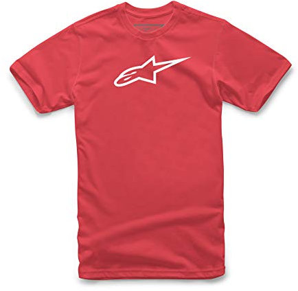Alpinestars Men's Ageless Classic tee Regular Fit Crew Neck Short Sleeve T - Shirt, Red (Red/White 3020), Small (Manufacturer Size:S)