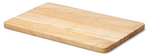Continenta Schneidebrett aus Gummibaumholz, Tranchierbrett, Brotzeitbrett, Küchenbrett, Maße: 29 x 18,5 x 1,2 cm, 1 Stück